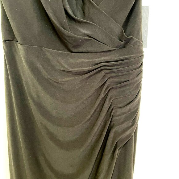 Mac Duggal Pearl Shoulder Strap Black Jersey Maxi Dress Formal Gown Sz 2 NWT - Picture 9 of 13